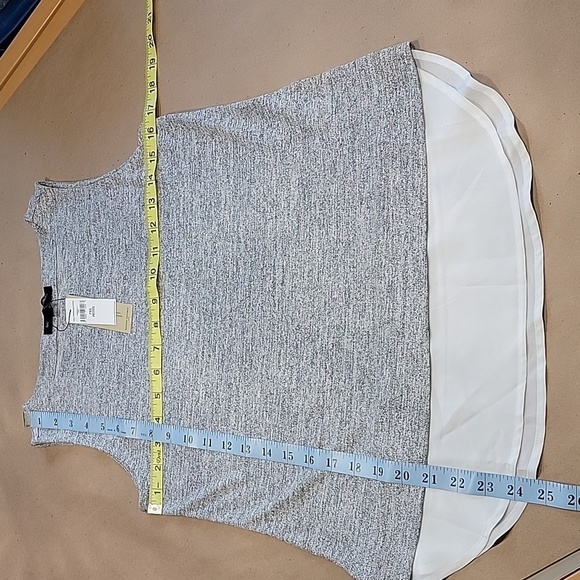 Banana Republic Factory Size PXS Gray and White Layered-Look Sleeveless Top. NEW - Picture 5 of 10